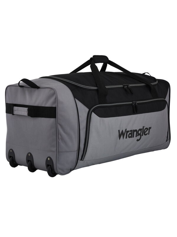 Wrangler Extra-Large 36-inch Collapsible 3-Wheel Rolling Locker Duffel Bag, Sharkskin