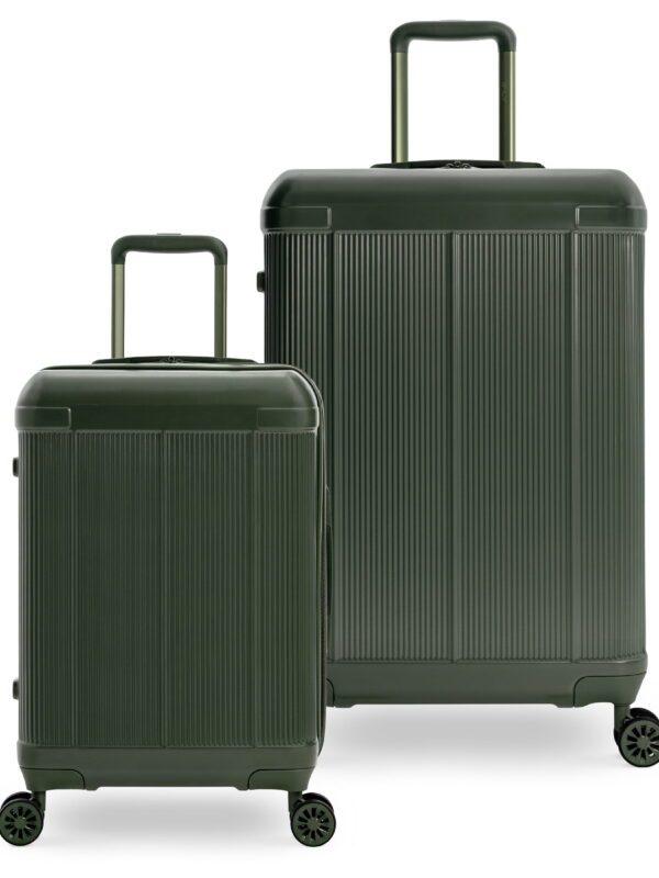 iFLY Rise 2-Piece Hard Side Set, 20" Carry-on and 24" Checked Expandable Spinner Luggage, Moss
