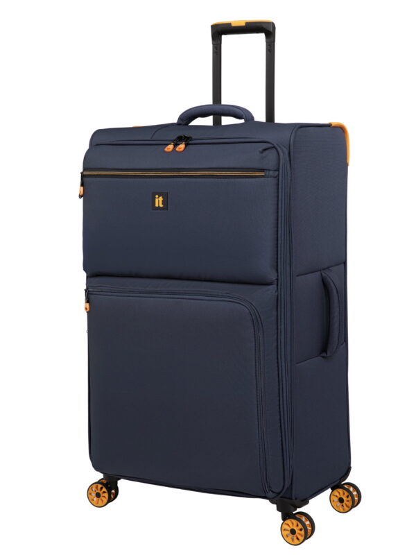 it luggage Compartment 32" Checked Softside 8 Wheel Expandable Spinner, Indigo Mood