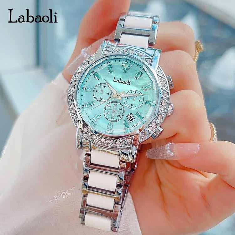 EXPLOJOY Stylish Waterproof Watch for Women – Diamond-Inspired Dial & Ceramic Band - Image 4
