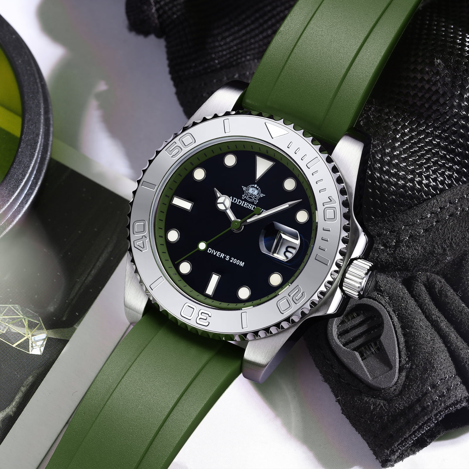 ADDIESDIVE Men's Dive Watch - 200M Water Resistant, Japanese Quartz Movement, Ceramic Bezel & Super Luminous Quartz Watches for Men - Image 4