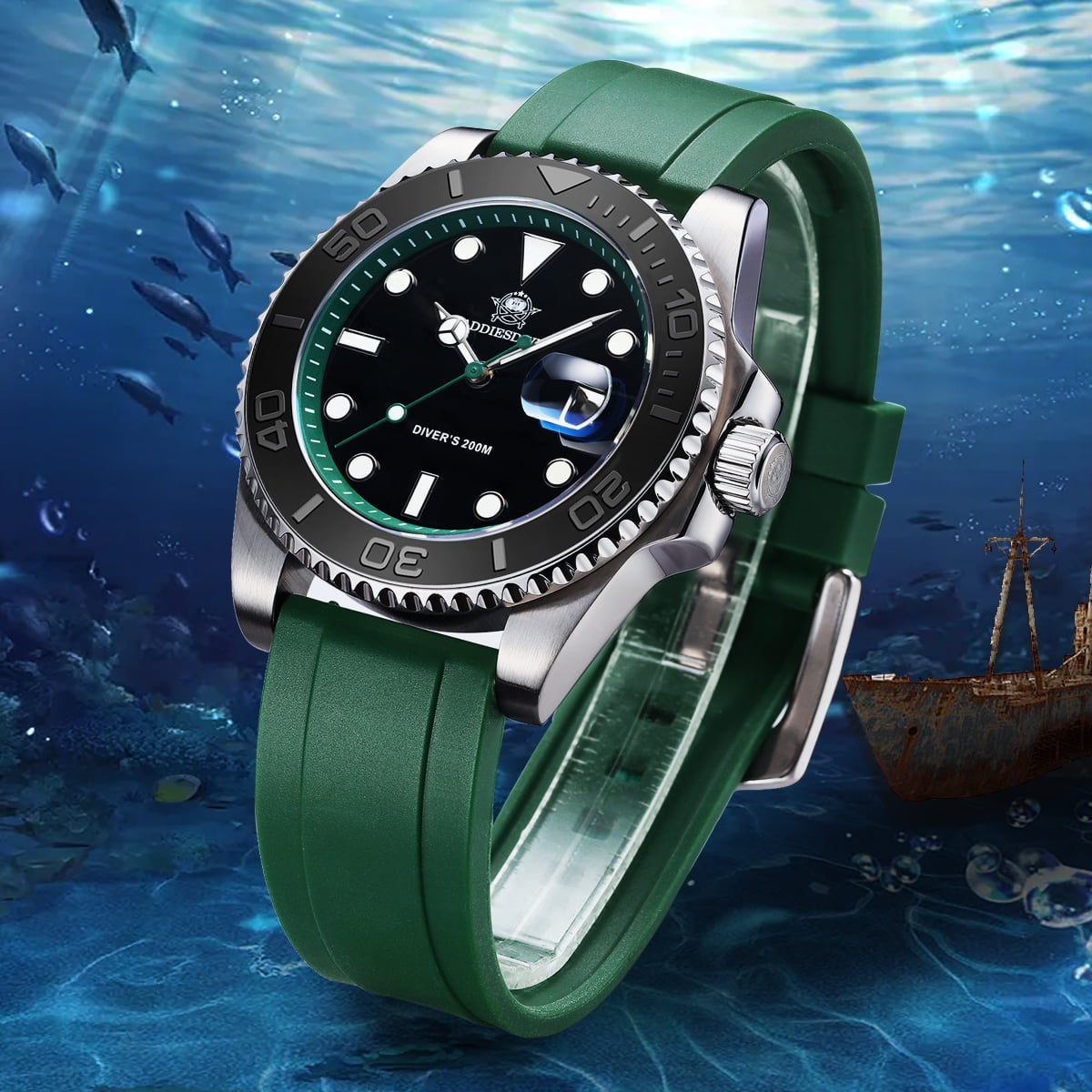 ADDIESDIVE Men's Dive Watch - 200M Water Resistant, Japanese Quartz Movement, Ceramic Bezel & Super Luminous Quartz Watches for Men - Image 2