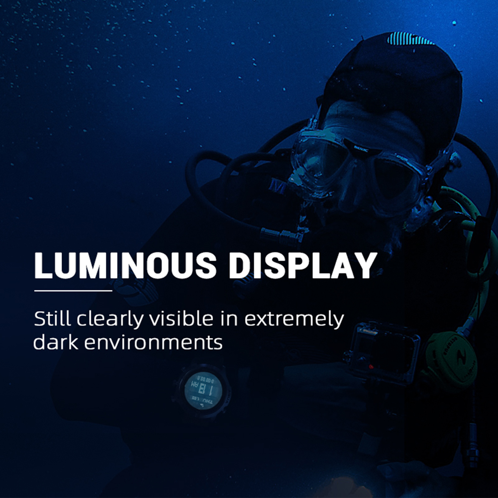 Steel Men's Diving Watch with Altimeter and Compass, 100m Waterproof, Business Wrist Watch - Image 2