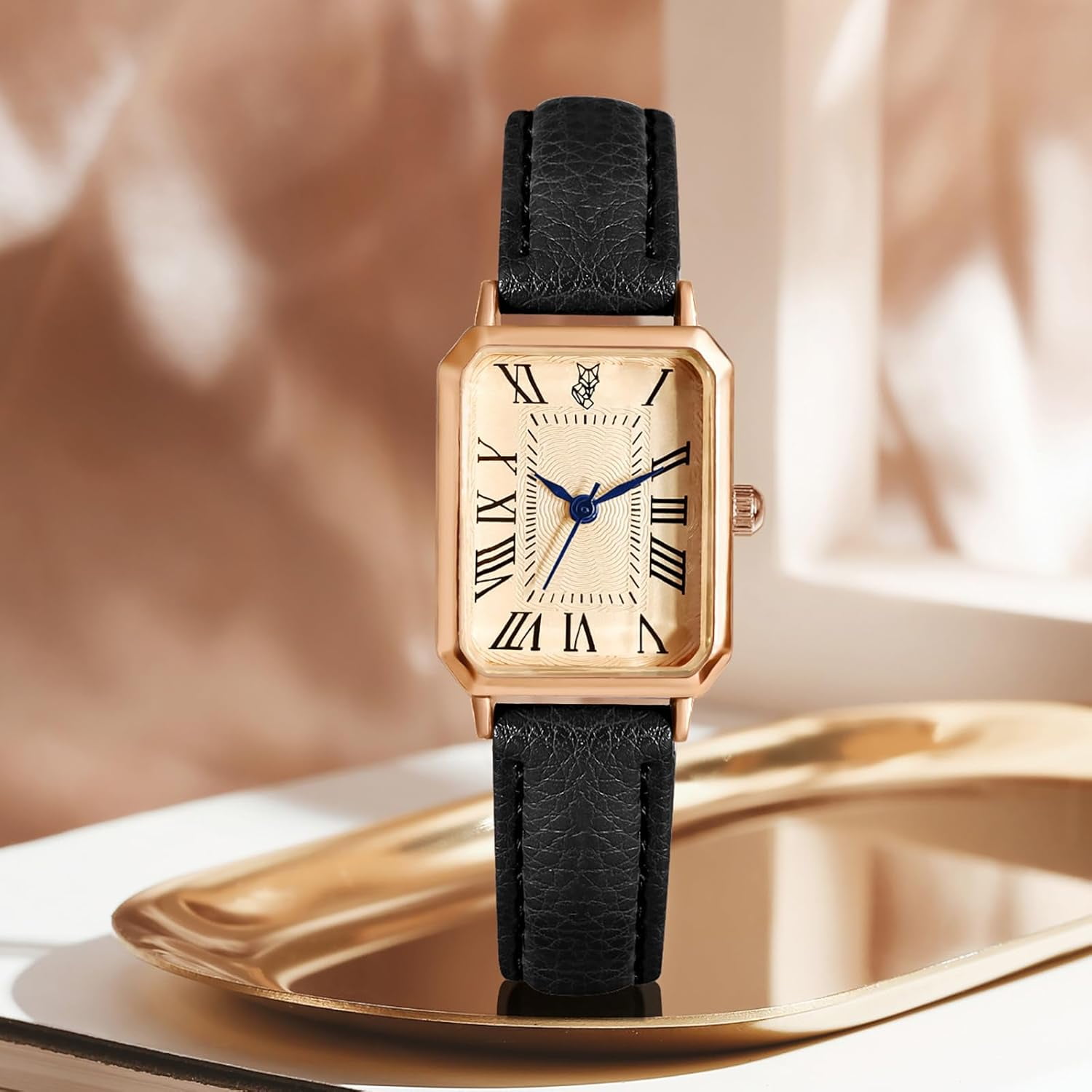 Leather Strap Watches for Women Elegant Dainty Ladies Watch Vintage Rectangle Women Quartz Wrist Watch - Image 2