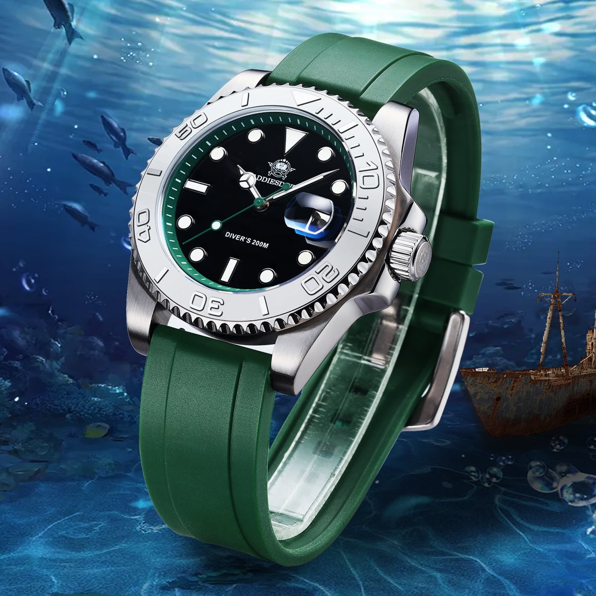 ADDIESDIVE Men's Dive Watch - 200M Water Resistant, Japanese Quartz Movement, Ceramic Bezel & Super Luminous Quartz Watches for Men - Image 2