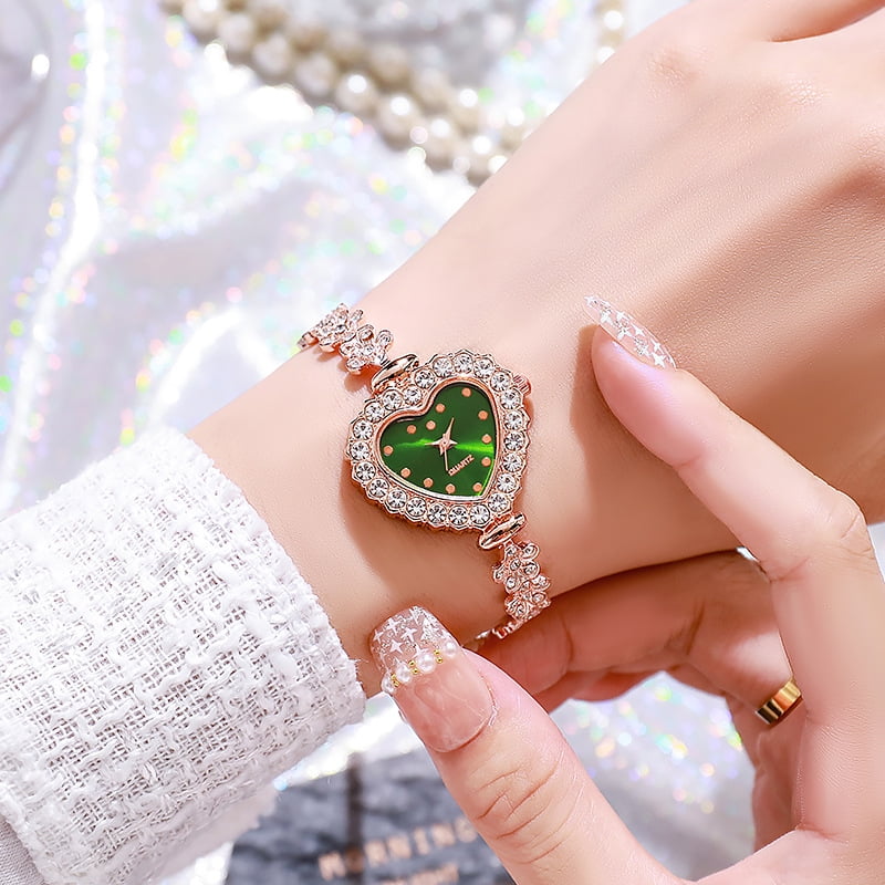 New Alloy Diamond Watch Fashion Special-Interest Women's Quartz Watch Women's Heart-Shaped Bracelet Watch - Image 2