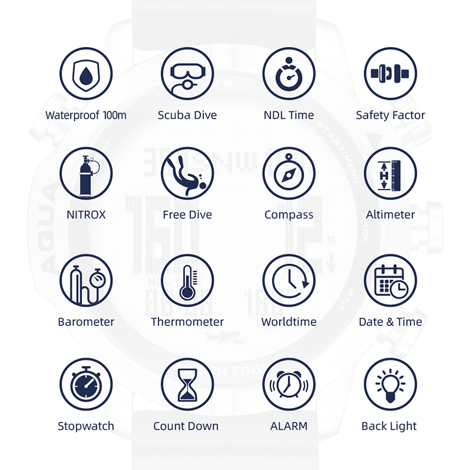 Steel Men's Diving Watch with Altimeter and Compass, 100m Waterproof, Business Wrist Watch - Image 5