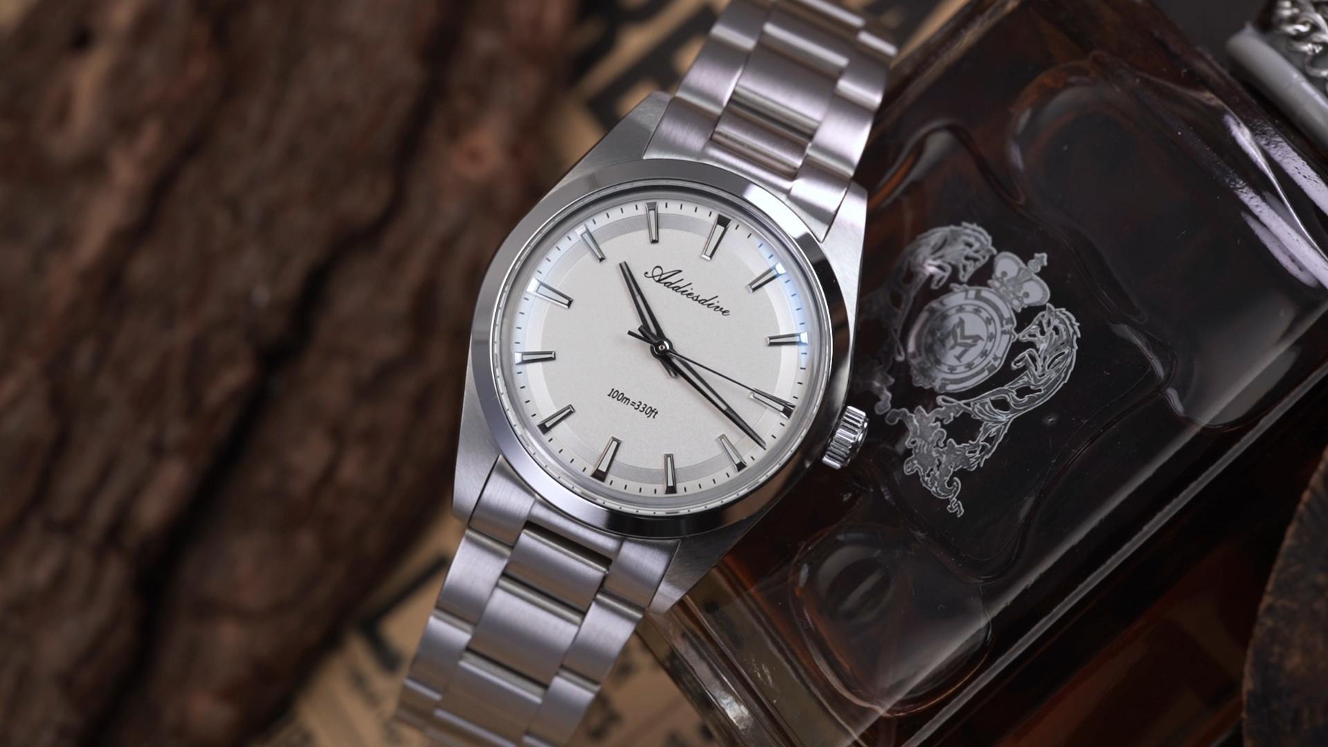 ADDIESDIVE 36 mm Dial Luxury Men's Watch VH31 Luminous Quartz Watch Water Resistant 100 M for Diving Swimming White Dial - Image 2