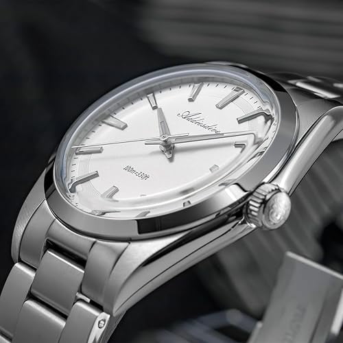 ADDIESDIVE 36 mm Dial Luxury Men's Watch VH31 Luminous Quartz Watch Water Resistant 100 M for Diving Swimming White Dial - Image 6