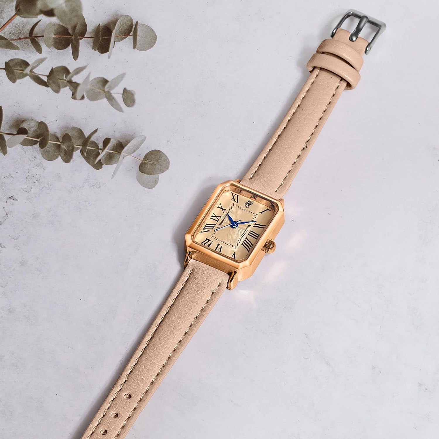 Leather Strap Watches for Women Elegant Dainty Ladies Watch Vintage Rectangle Women Quartz Wrist Watch - Image 4