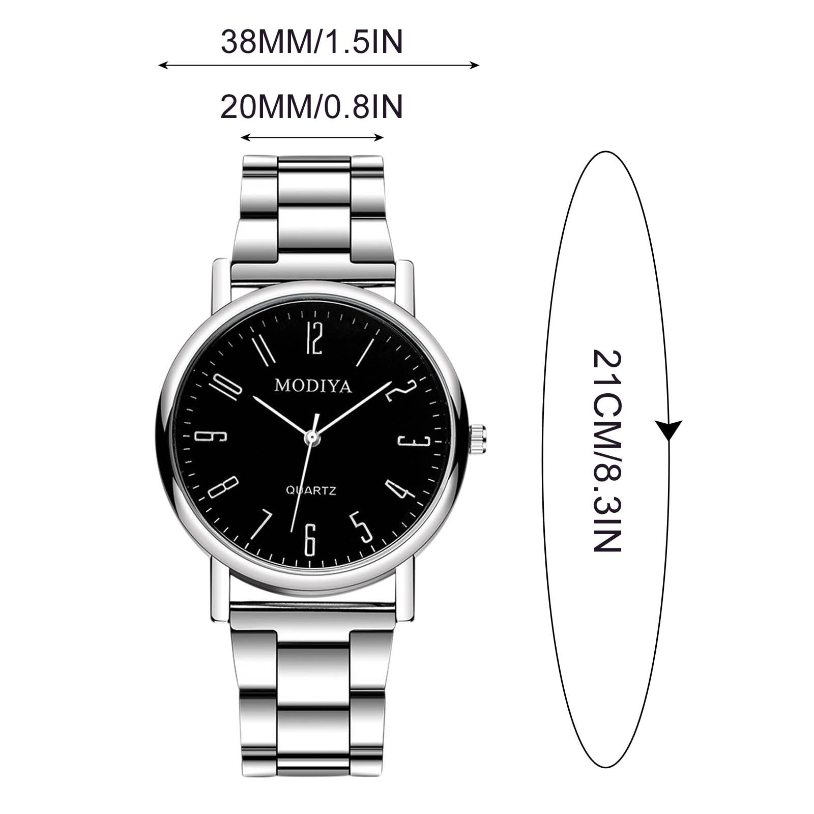 Litrail Men's Stainless Steel Chronograph Watch - 38mm 3ATM Waterproof with Adjustable Link Bracelet, IP Matte Plating & Fold Over Clasp - Image 3