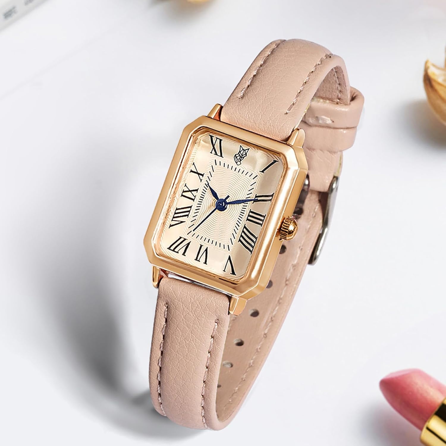 Leather Strap Watches for Women Elegant Dainty Ladies Watch Vintage Rectangle Women Quartz Wrist Watch - Image 3