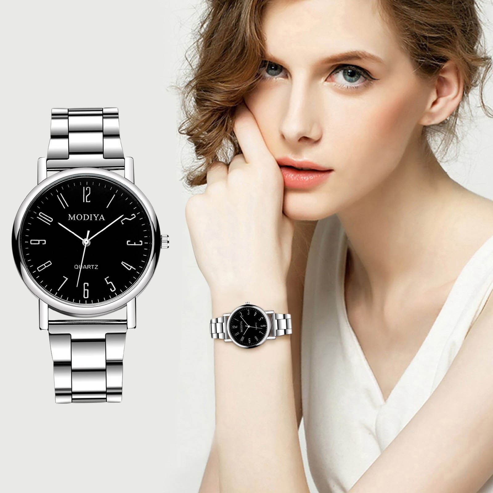 Litrail Men's Stainless Steel Chronograph Watch - 38mm 3ATM Waterproof with Adjustable Link Bracelet, IP Matte Plating & Fold Over Clasp - Image 5