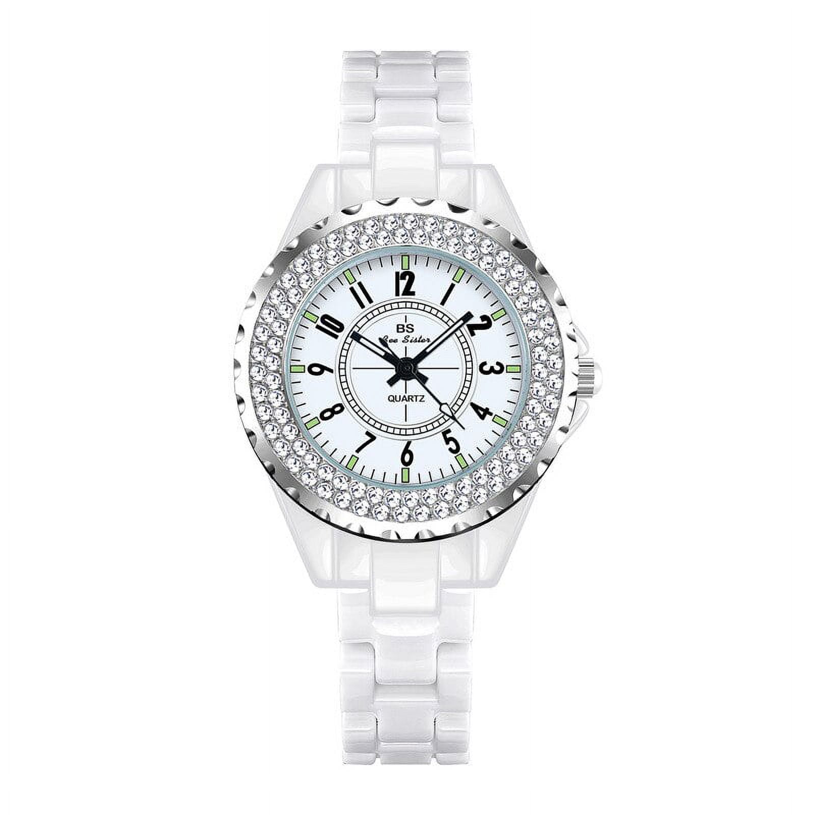 BS New Student Watch Brand Light Luxury Ceramic Watch Women's Watch Full of Diamonds Quartz Watch Fashion - Image 6