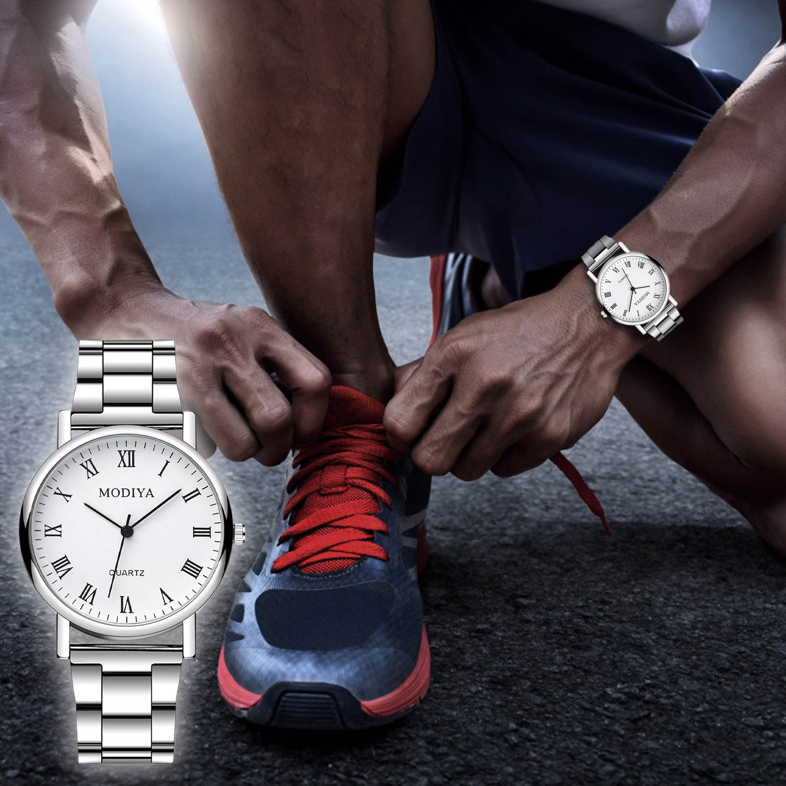 Litrail Men's Stainless Steel Chronograph Watch 38mm Matte Black Waterproof 3ATM Adjustable Link Bracelet Fold Over Clasp Daily Wear - Image 4