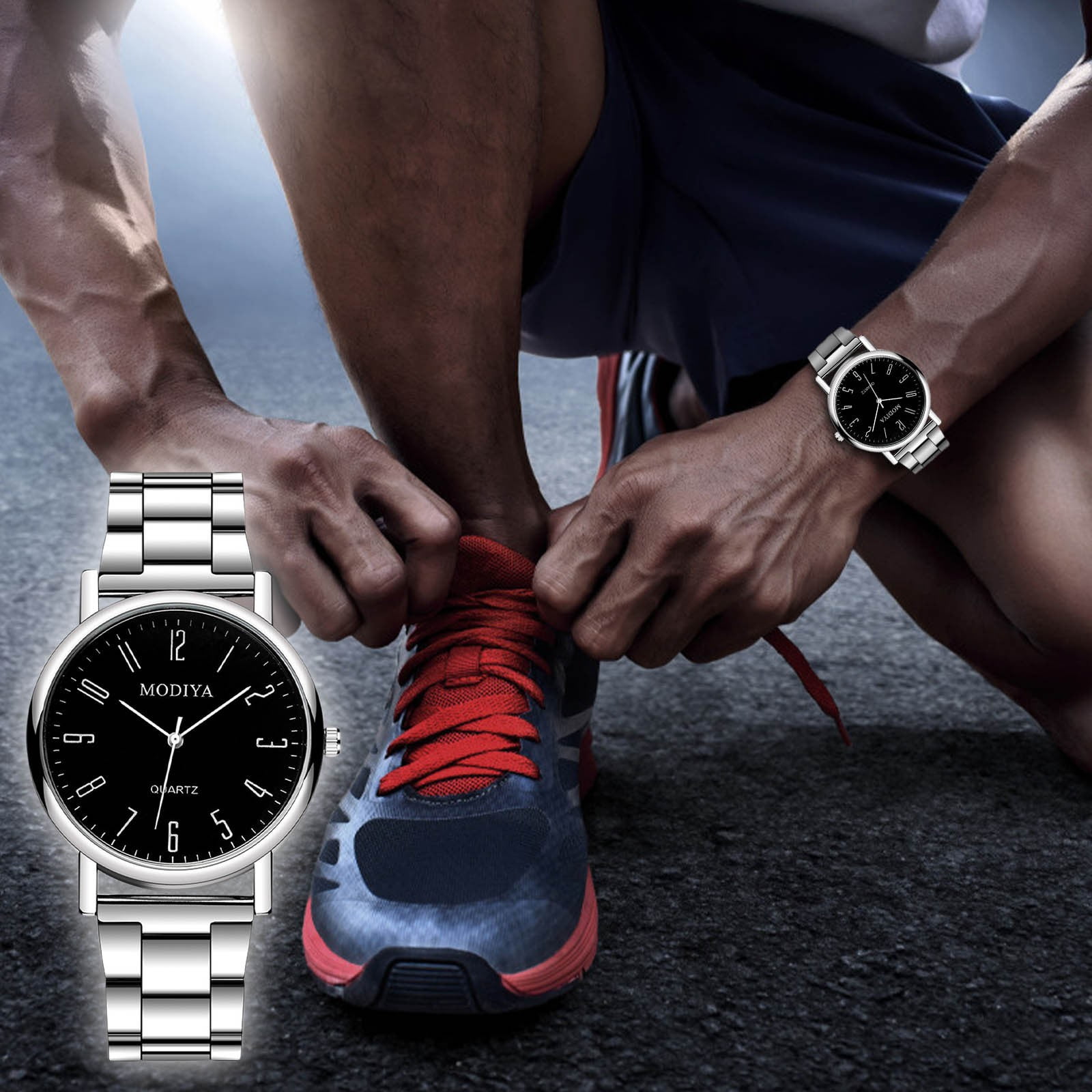 Litrail Men's Stainless Steel Chronograph Watch - 38mm 3ATM Waterproof with Adjustable Link Bracelet, IP Matte Plating & Fold Over Clasp - Image 4