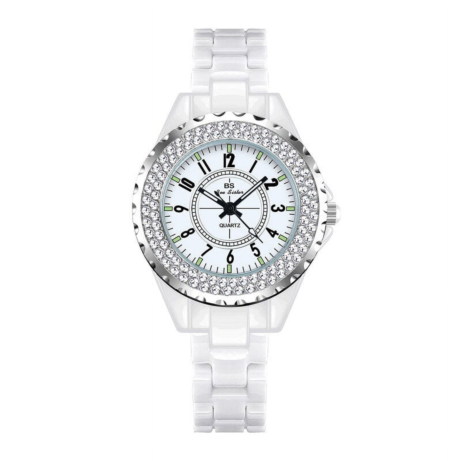 BS New Student Watch Brand Light Luxury Ceramic Watch Women's Watch Full of Diamonds Quartz Watch Fashion - Image 7