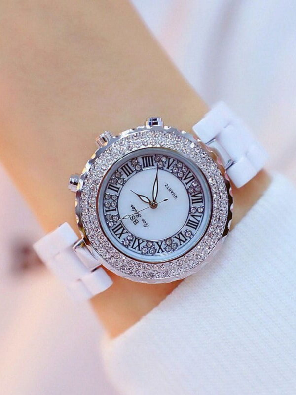 BS New Watch Chain Watch Women's Quartz Watch Popular Fashion Large Ceramic
