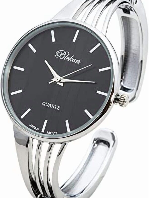 Blekon Collections Quartz Women's 34mm Case Elegant Cuff Bangle Watch