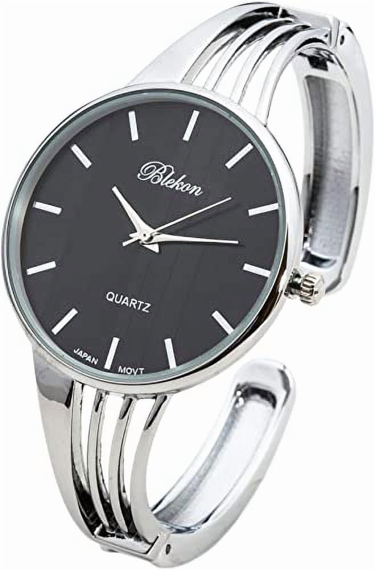 Blekon Collections Quartz Women's 34mm Case Elegant Cuff Bangle Watch