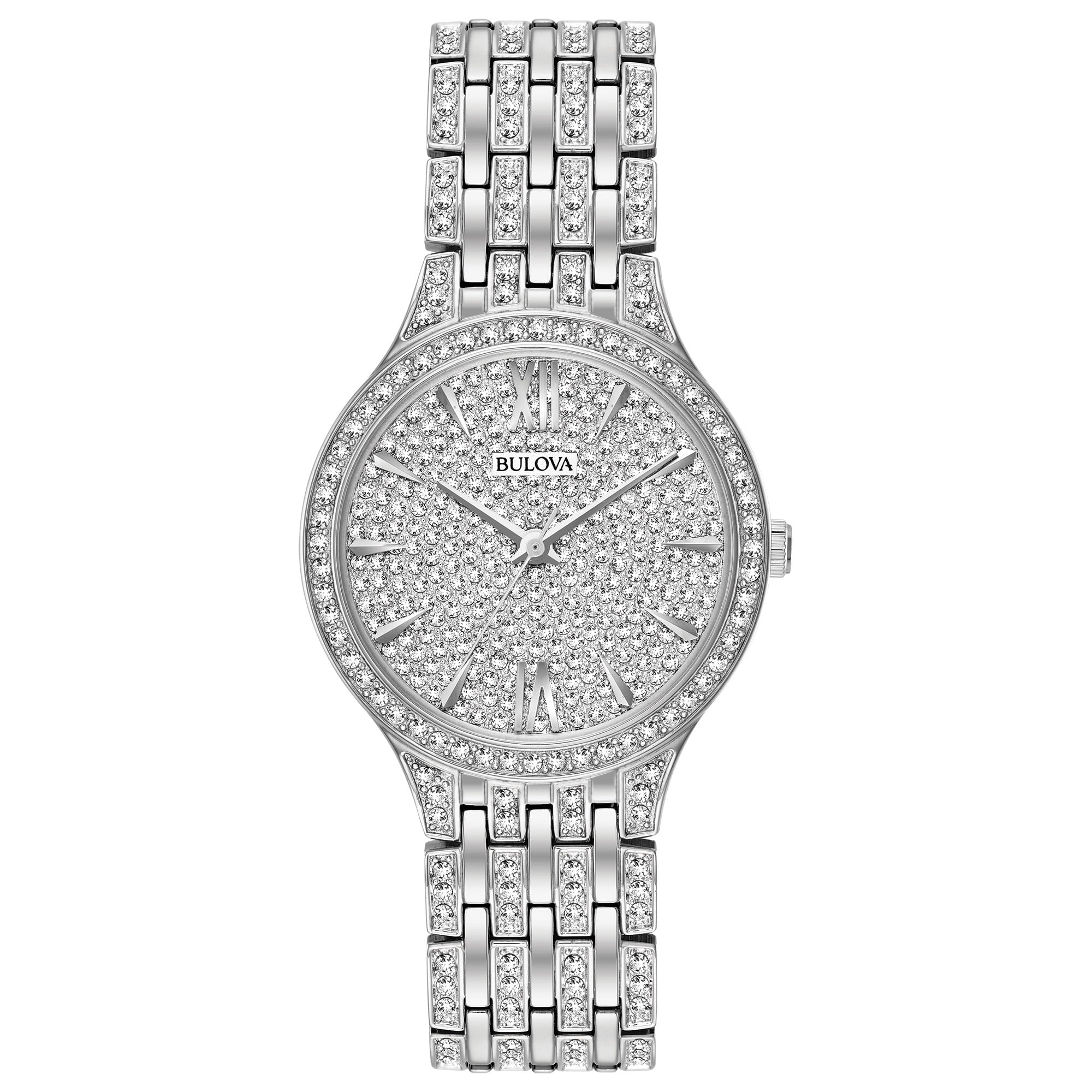 Bulova 96L243 Silver/Crystals 32mm Stainless Steel Women's Watch