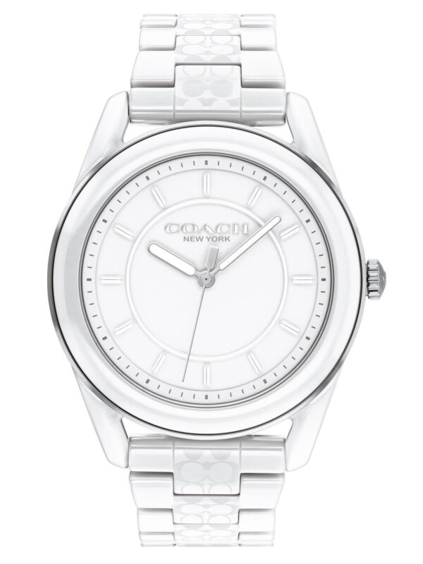 Ladies Preston White Ceramic Signature Logo Watch White Dial