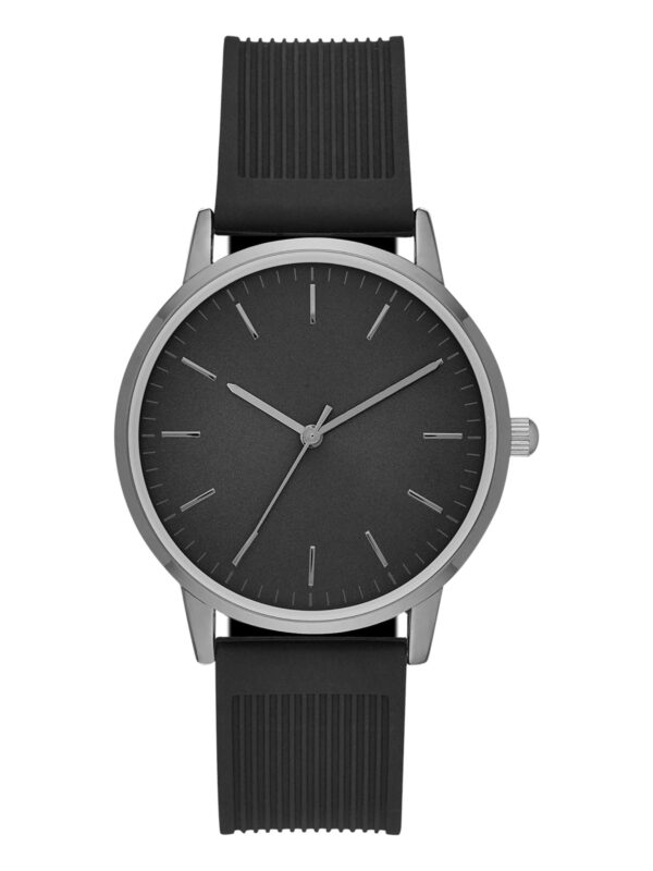 GEORGE Men's Watch: Gunmetal Case, Black Dial, Black Silicone Band (FMDOGE020)