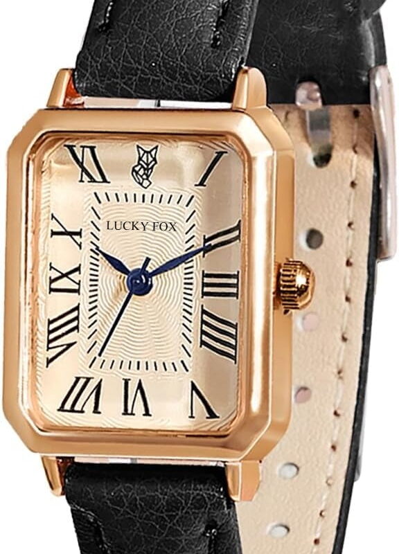 Leather Strap Watches for Women Elegant Dainty Ladies Watch Vintage Rectangle Women Quartz Wrist Watch