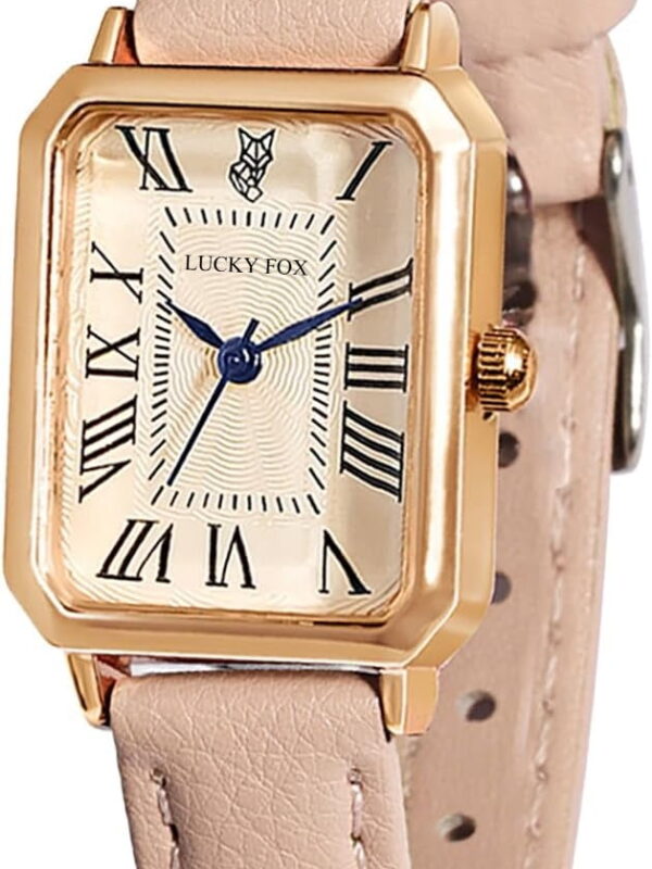 Leather Strap Watches for Women Elegant Dainty Ladies Watch Vintage Rectangle Women Quartz Wrist Watch