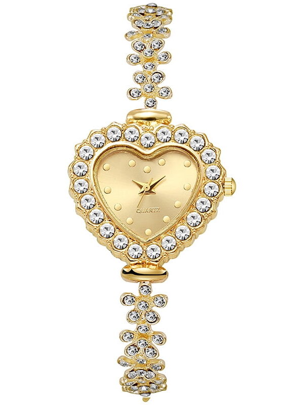 New Alloy Diamond Watch Fashion Special-Interest Women's Quartz Watch Women's Heart-Shaped Bracelet Watch