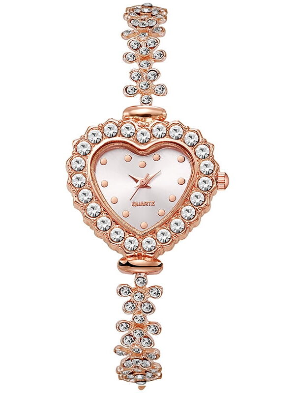 New Alloy Diamond Watch Fashion Special-Interest Women's Quartz Watch Women's Heart-Shaped Bracelet Watch