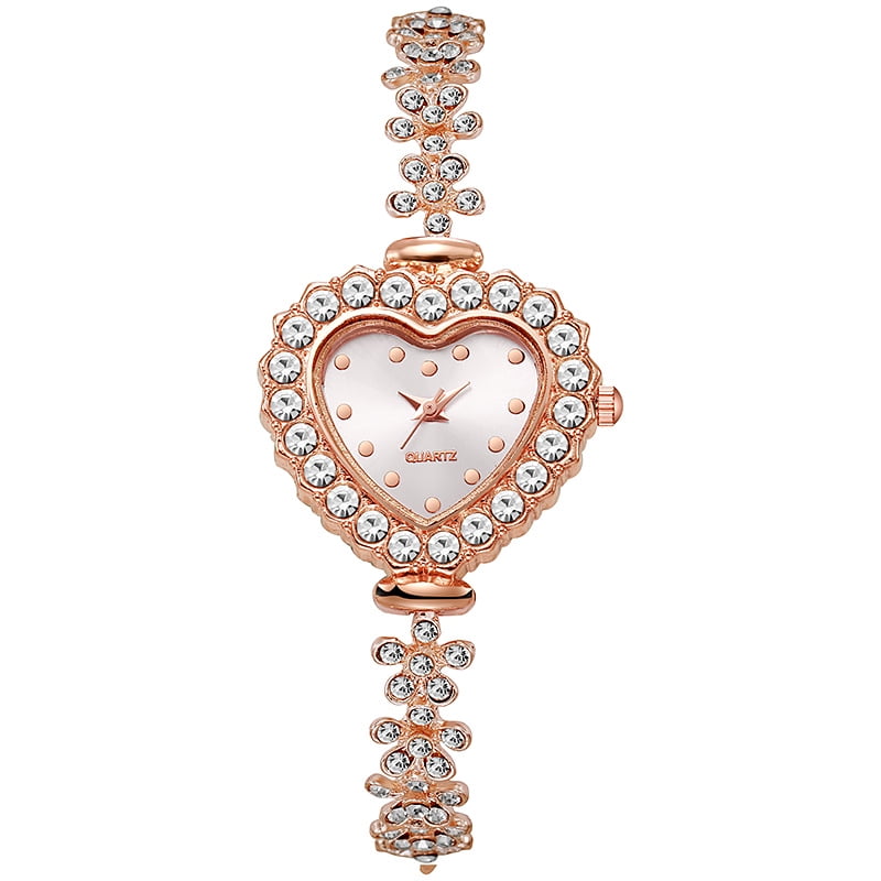 New Alloy Diamond Watch Fashion Special-Interest Women's Quartz Watch Women's Heart-Shaped Bracelet Watch