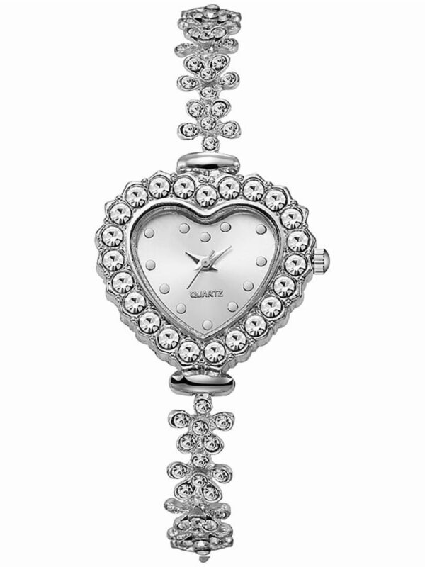 New Alloy Diamond Watch Fashion Special-Interest Women's Quartz Watch Women's Heart-Shaped Bracelet Watch