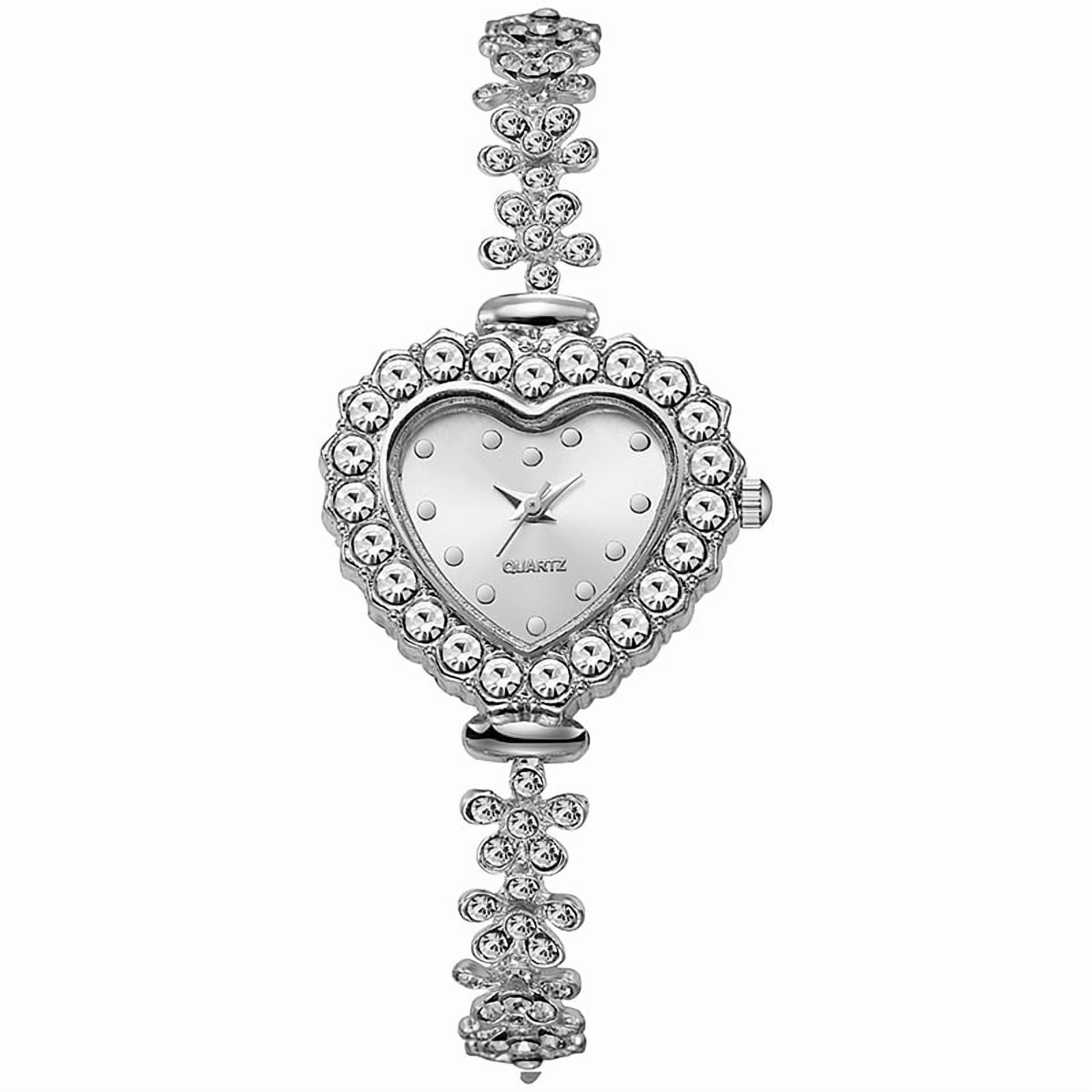 New Alloy Diamond Watch Fashion Special-Interest Women's Quartz Watch Women's Heart-Shaped Bracelet Watch
