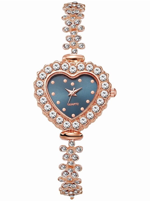 New Alloy Diamond Watch Fashion Special-Interest Women's Quartz Watch Women's Heart-Shaped Bracelet Watch