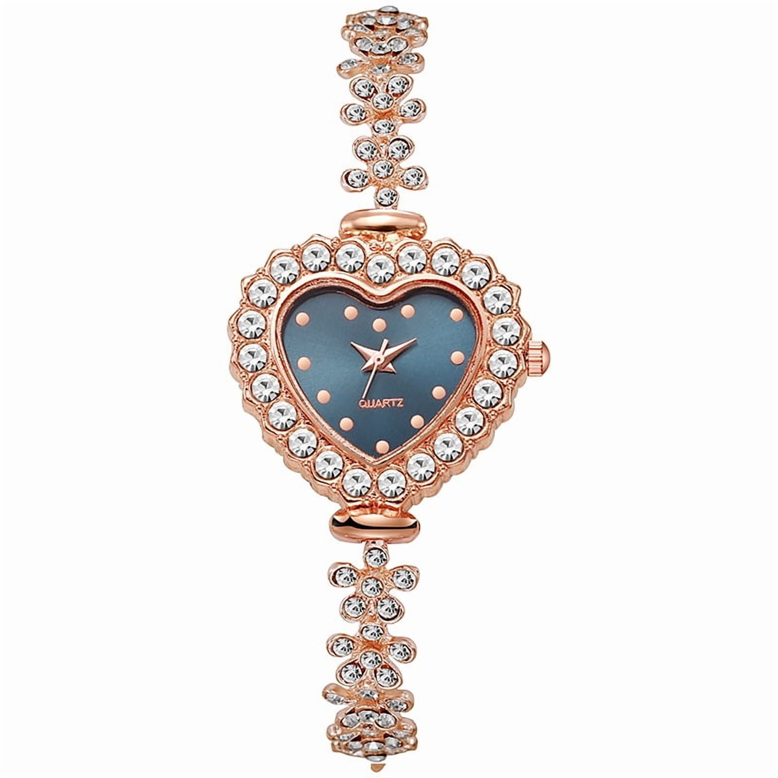 New Alloy Diamond Watch Fashion Special-Interest Women's Quartz Watch Women's Heart-Shaped Bracelet Watch
