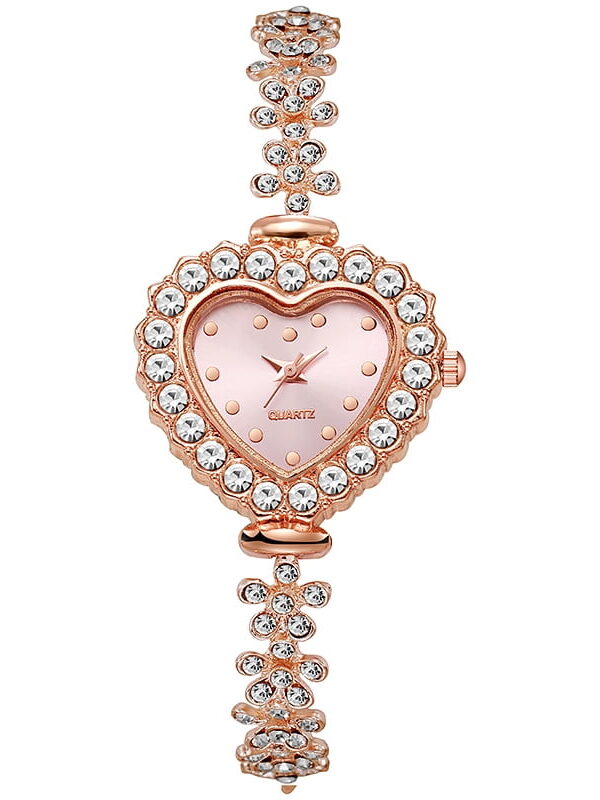 New Alloy Diamond Watch Fashion Special-Interest Women's Quartz Watch Women's Heart-Shaped Bracelet Watch