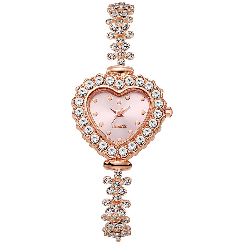 New Alloy Diamond Watch Fashion Special-Interest Women's Quartz Watch Women's Heart-Shaped Bracelet Watch