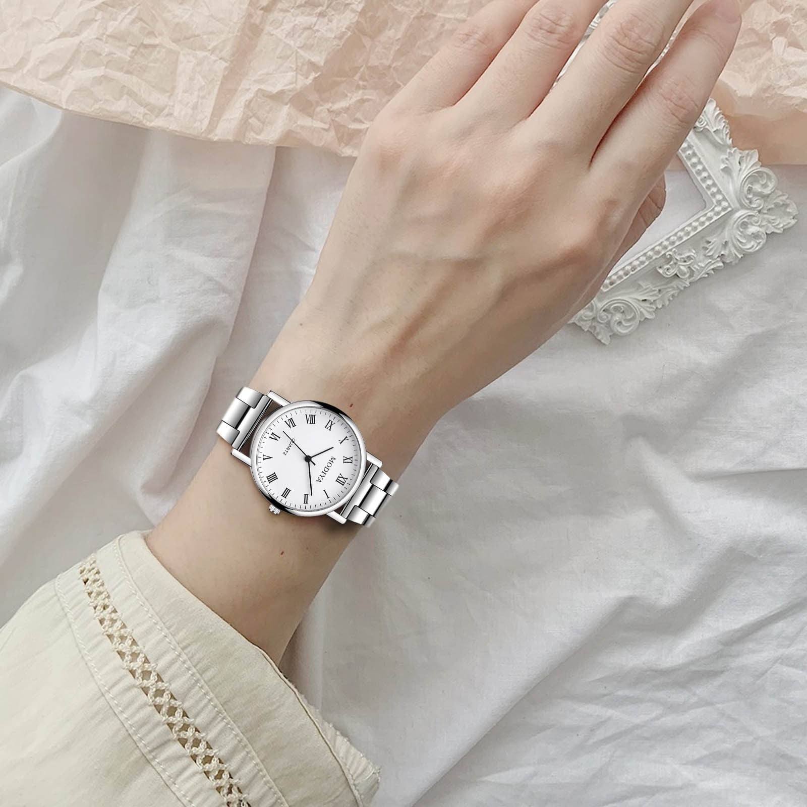 Litrail Men's Stainless Steel Chronograph Watch 38mm Matte Black Waterproof 3ATM Adjustable Link Bracelet Fold Over Clasp Daily Wear - Image 5