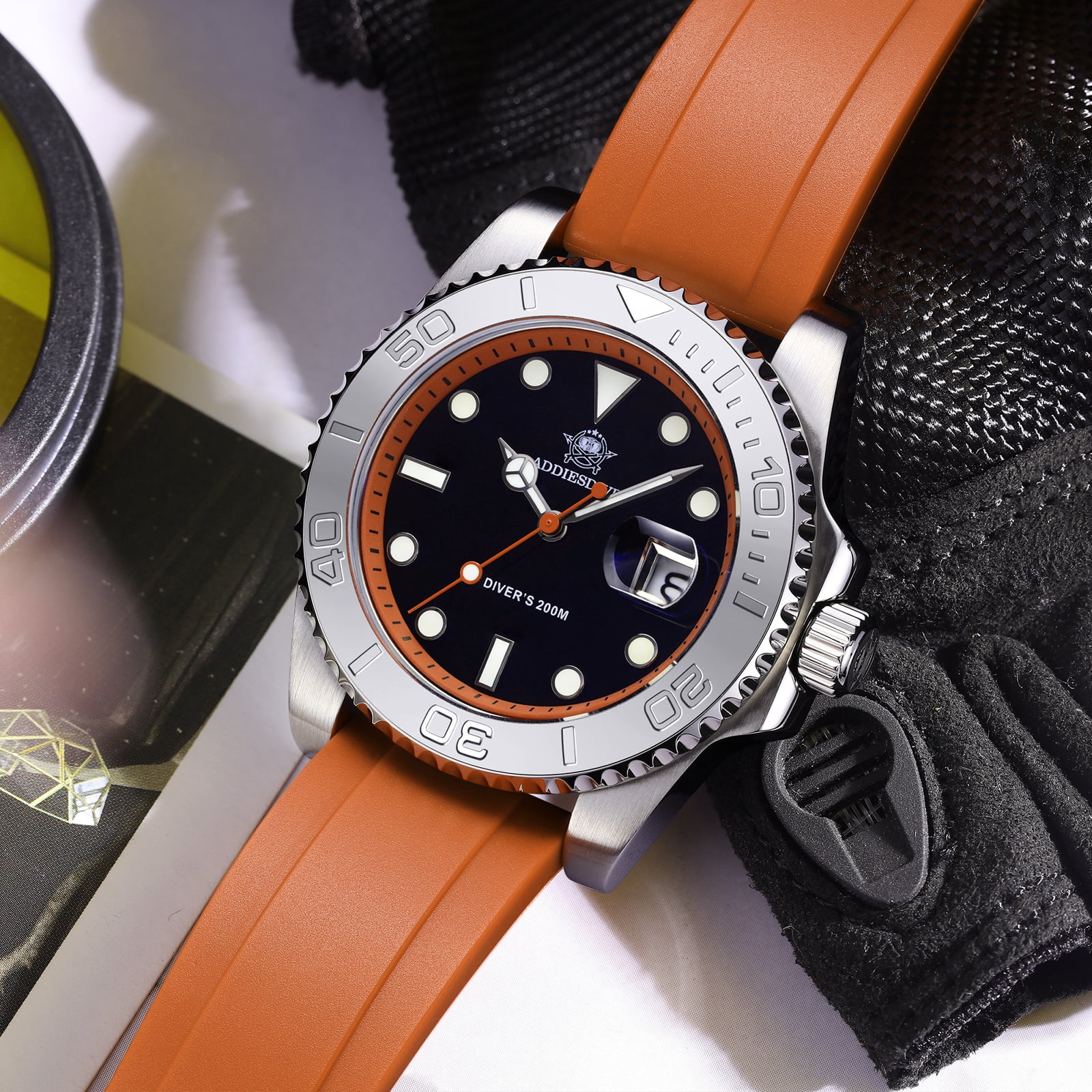 ADDIESDIVE Men's Dive Watch - 200M Water Resistant, Japanese Quartz Movement, Ceramic Bezel & Super Luminous Quartz Watches for Men - Image 4