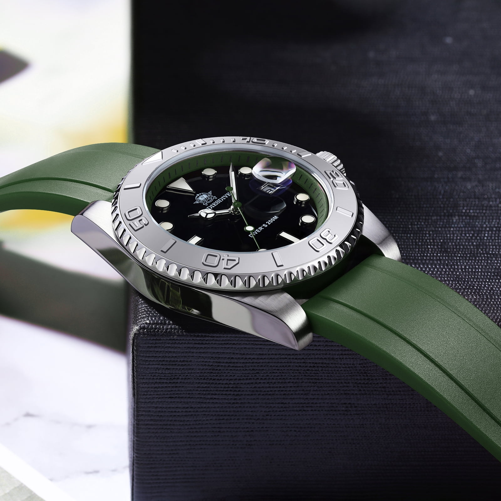 ADDIESDIVE Men's Dive Watch - 200M Water Resistant, Japanese Quartz Movement, Ceramic Bezel & Super Luminous Quartz Watches for Men - Image 6